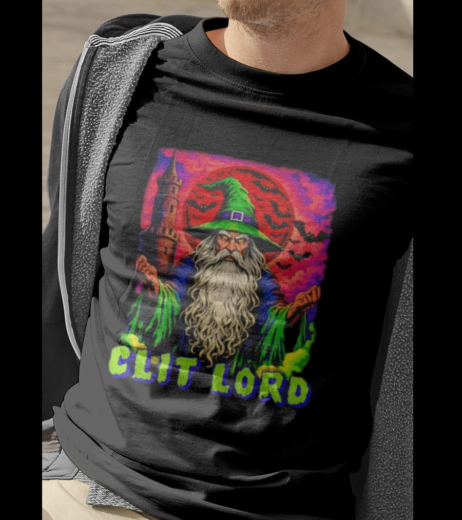 Clit Lord Wizard With Castle And Bats T-Shirt
