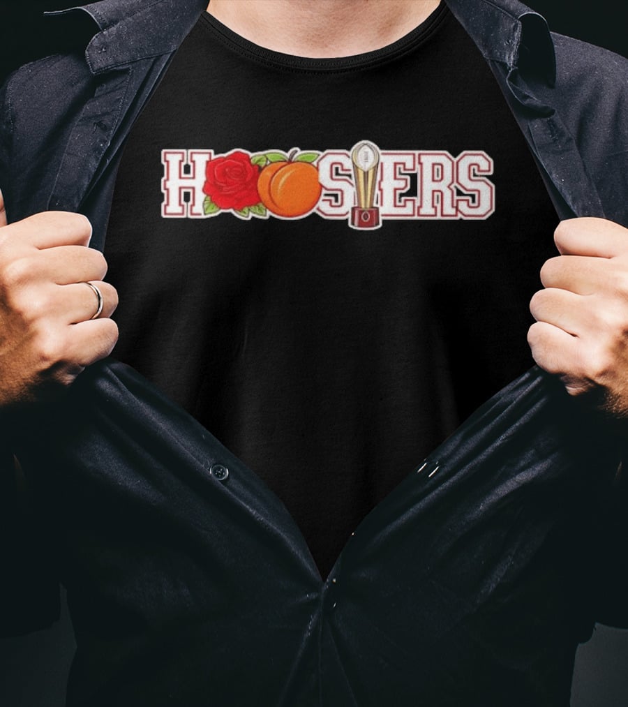 Hoosiers Rose Peach College Football Trophy Celebration T-Shirt