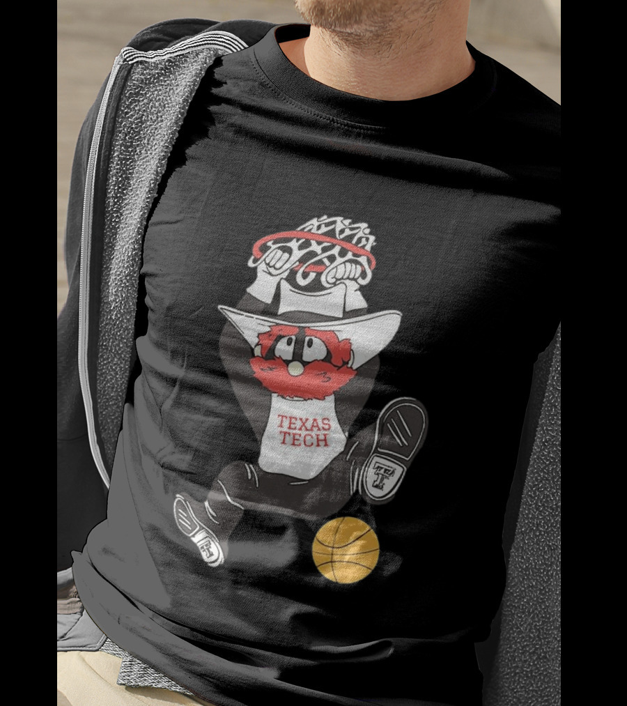 Texas Tech Raider Red Basketball Jammin Both Ways T-Shirt