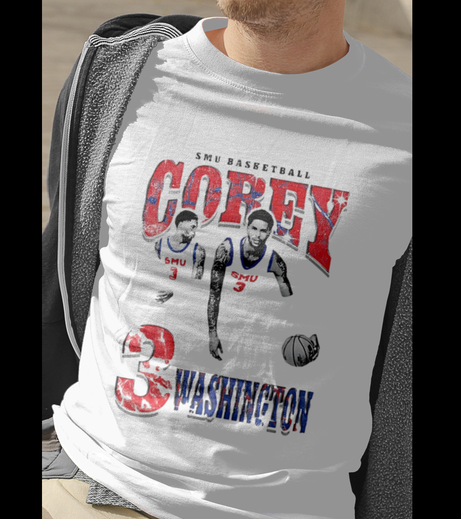 SMU Basketball Corey Washington 3 T-Shirt