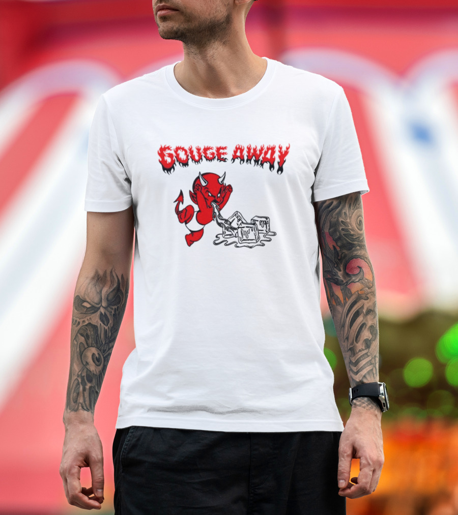 Gouge Away Red Devil Smashing Ice Cubes T-Shirt
