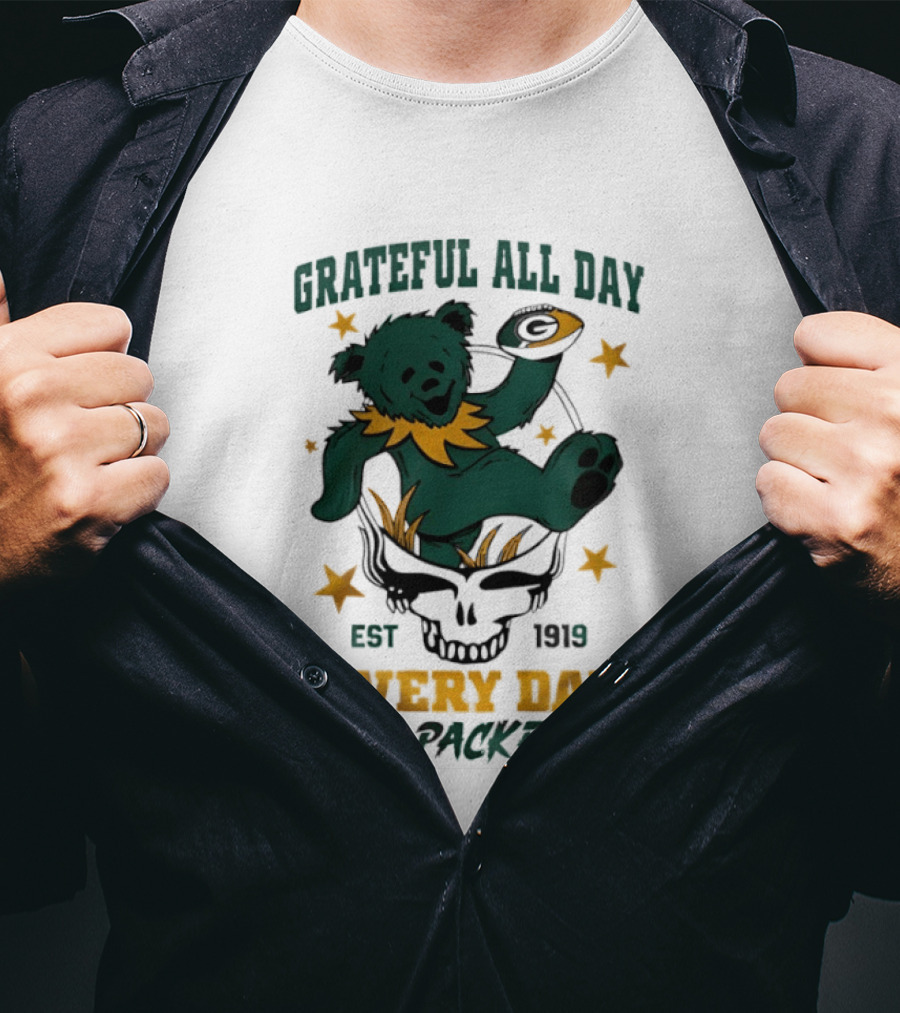 Grateful All Day Every Day Go Packers Est 1919 T-Shirt