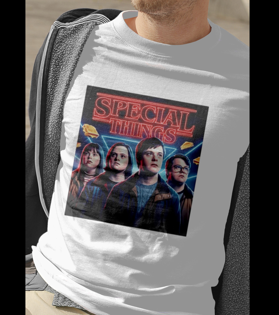SPECIAL THINGS Retro 80s Neon Style Adventure Mystery Series T-Shirt