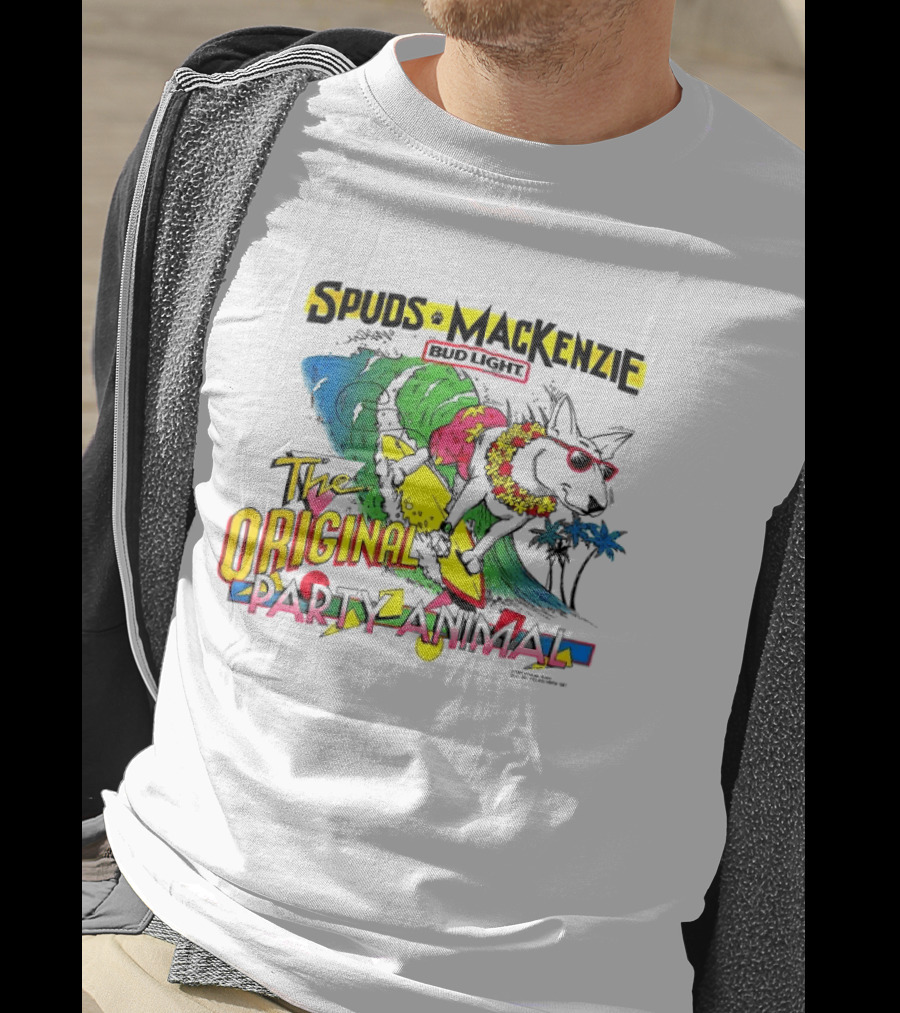 Spuds MacKenzie Bud Light Surfing The Original Party Animal T-Shirt