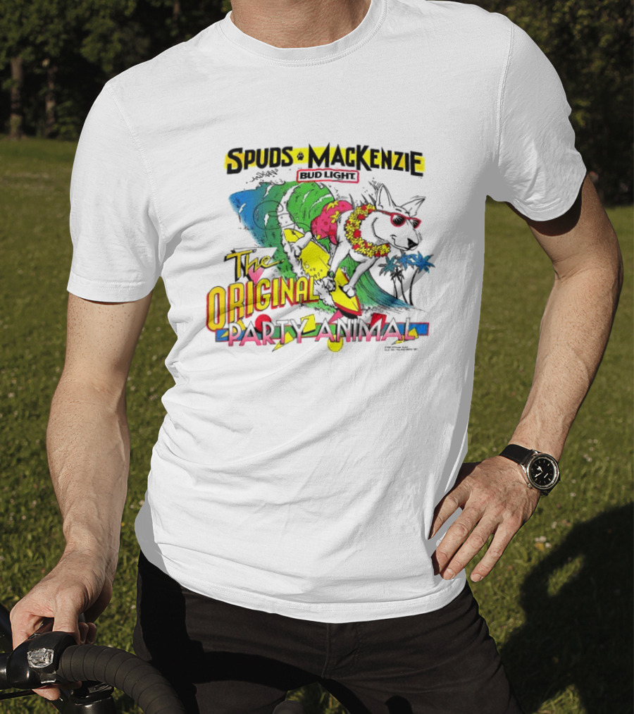 Spuds MacKenzie Bud Light Surfing The Original Party Animal T-Shirt