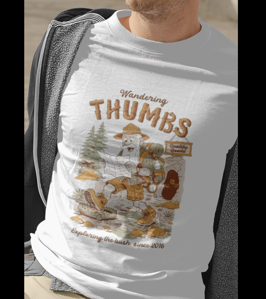 Wandering Thumbs Exploring The Bush Cowboy Bear Camping Since 2016 T-Shirt
