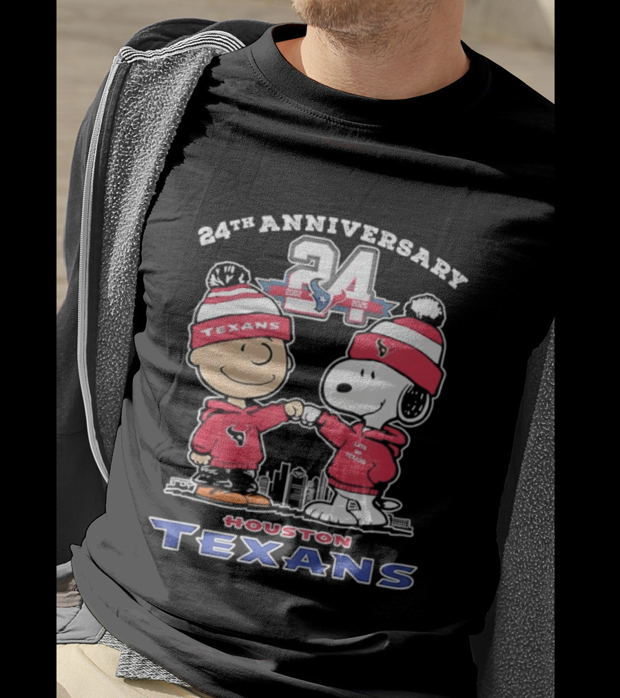 24th Anniversary Charlie Brown Snoopy Houston Texans 2002 2026 T-Shirt