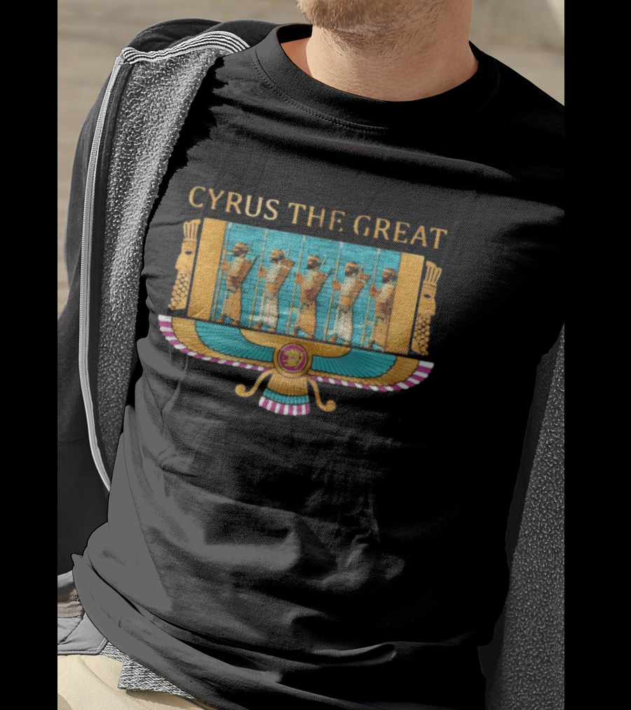 Cyrus The Great Ancient Persia Achaemenid Symbol And Soldiers T-Shirt