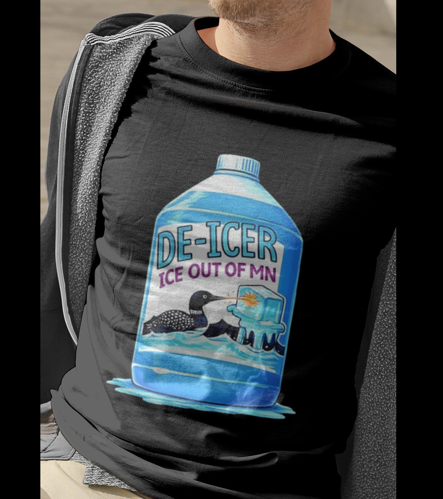 De Icer Ice Out Of MN Loon Anti ICE Protest Minnesota Loon T-Shirt