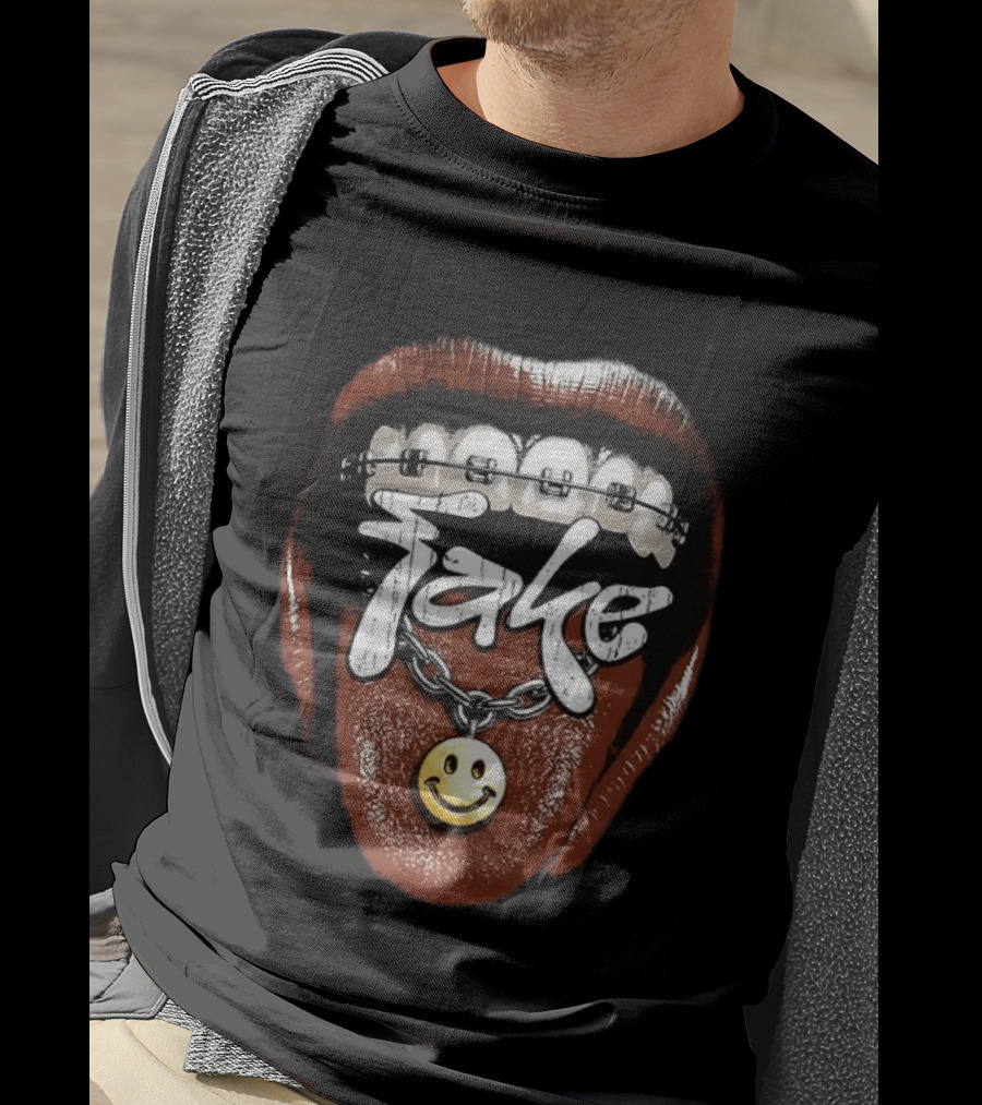 Fake Smile Braces Mouth Gothic Dark Grunge Aesthetic T-Shirt