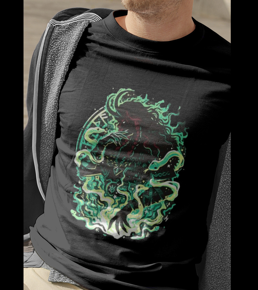 Loki Norse God Of Mischief Mythology With Serpents And Runes T-Shirt