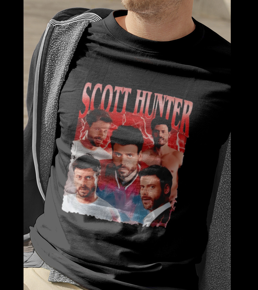 Scott Hunter Lightning Background Multiple Poses T-Shirt