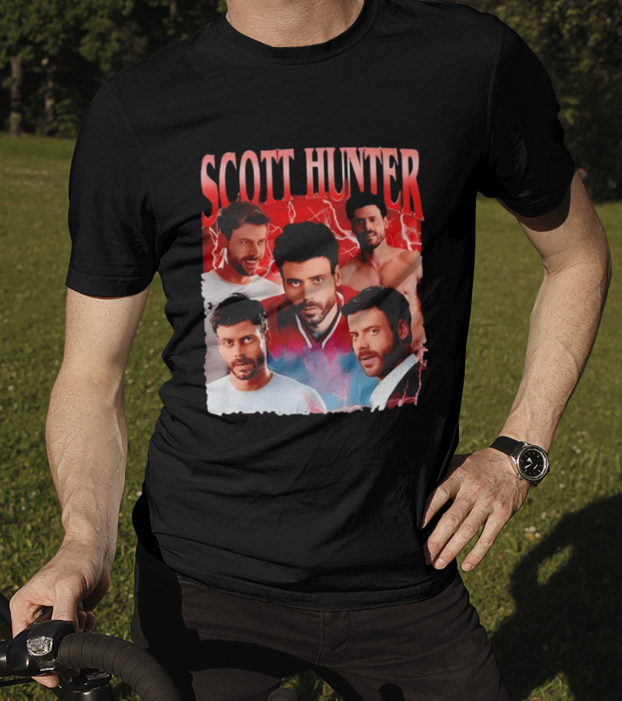 Scott Hunter Lightning Background Multiple Poses T-Shirt