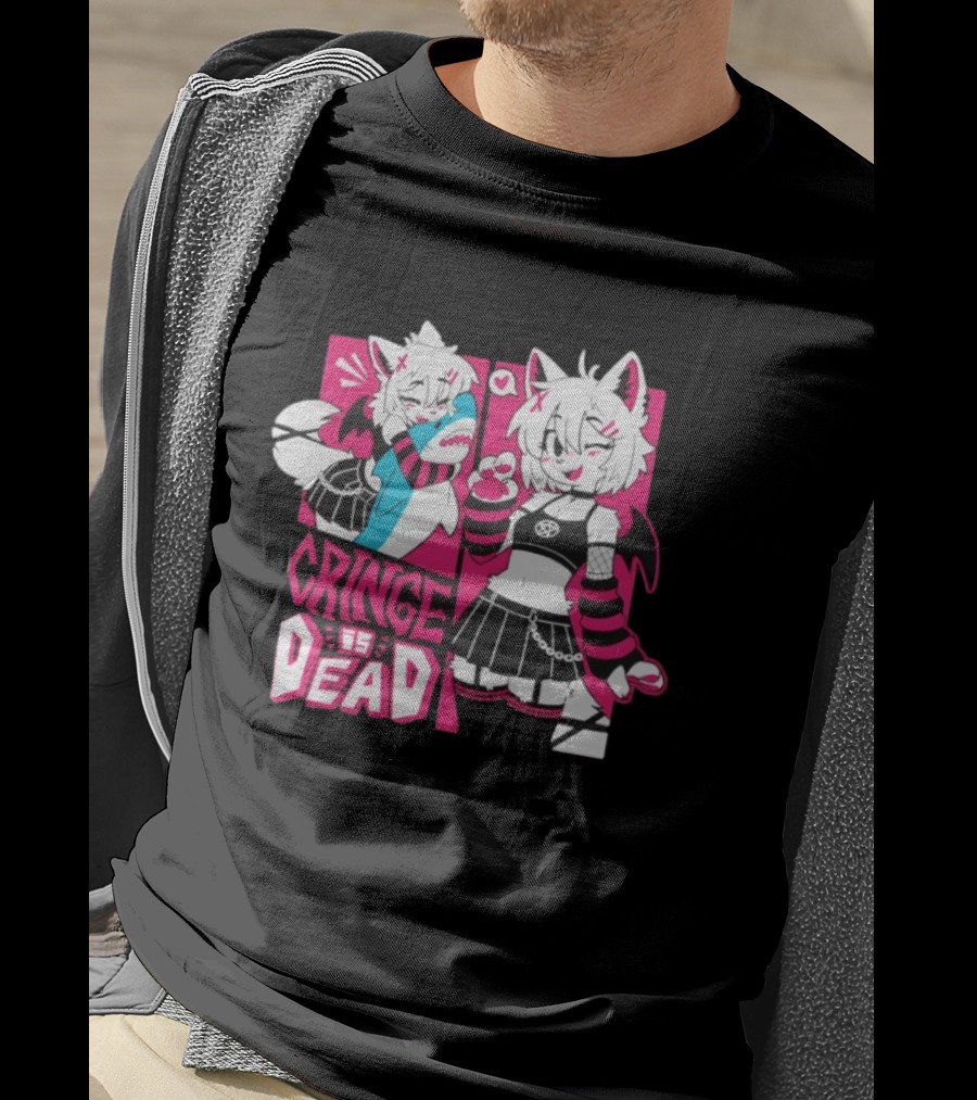 Skye Cringe Is Dead Cute Anime Goth Style Cat Ears And Wings T-Shirt