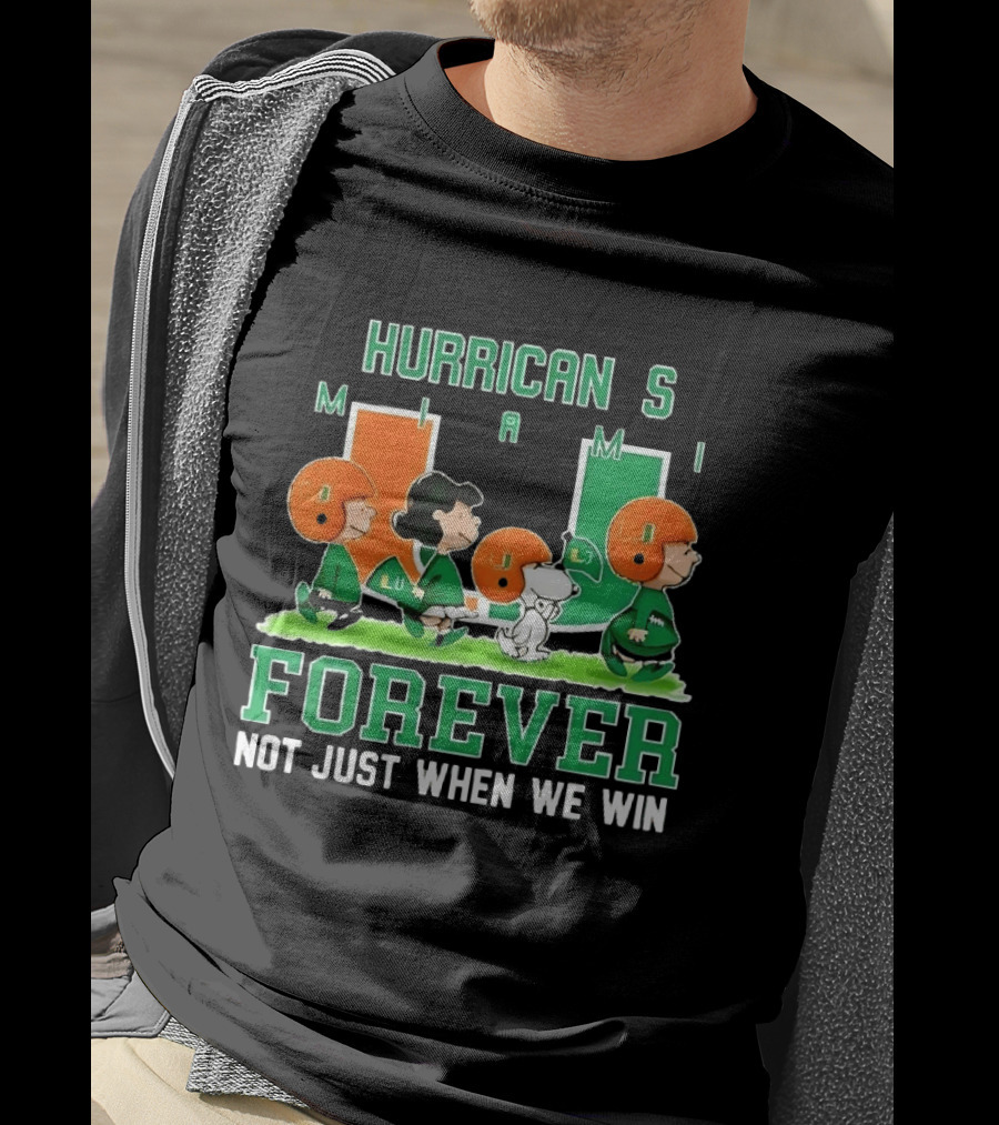 Peanuts Miami Hurricanes NCAA Football Forever Loyalty Charlie Brown Snoopy Lucy T-Shirt
