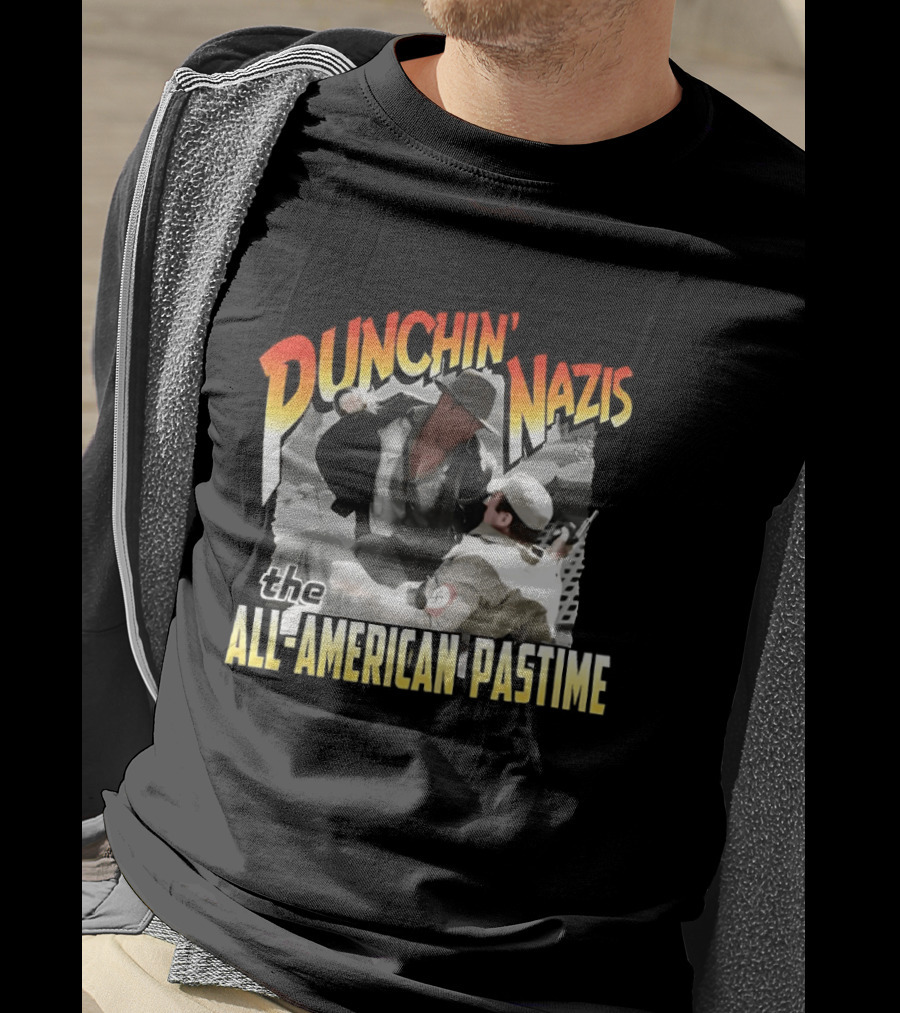 Punchin' Nazis The All American Pastime Vintage Action Scene T-Shirt