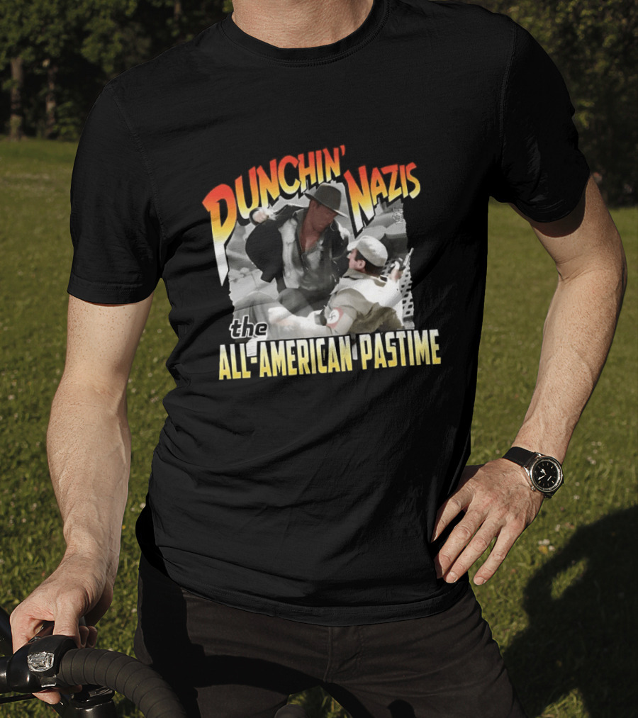 Punchin' Nazis The All American Pastime Vintage Action Scene T-Shirt