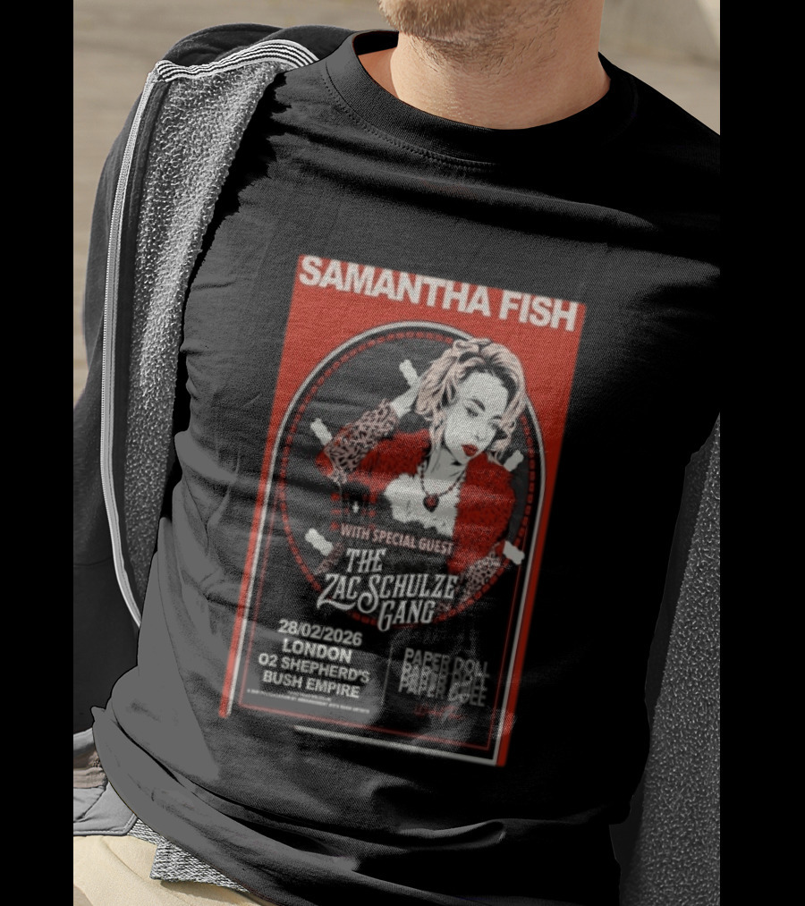 Samantha Fish London 2026 O2 Shepherd's Bush Empire With Zac Schulze Gang T-Shirt
