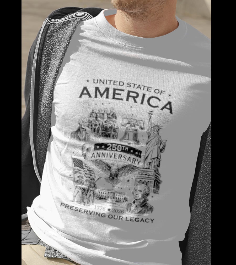United States Of America Anniversaries 1776 2026 Liberty Bell Statue Of Liberty Celebrating Our Legacy T-Shirt