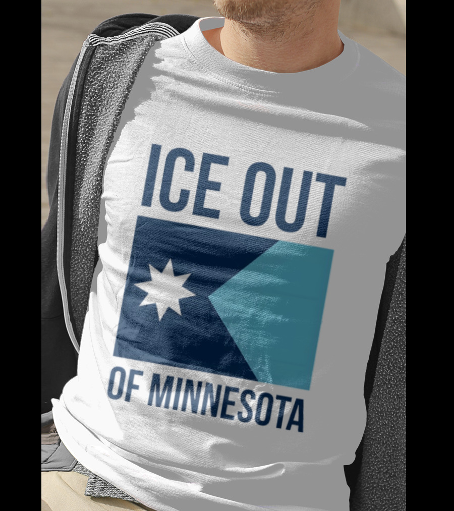 ICE Out Of Minnesota Star Flag T-Shirt