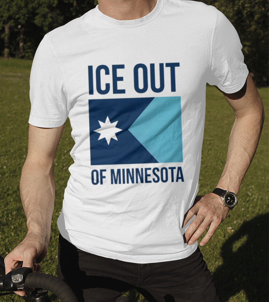 ICE Out Of Minnesota Star Flag T-Shirt