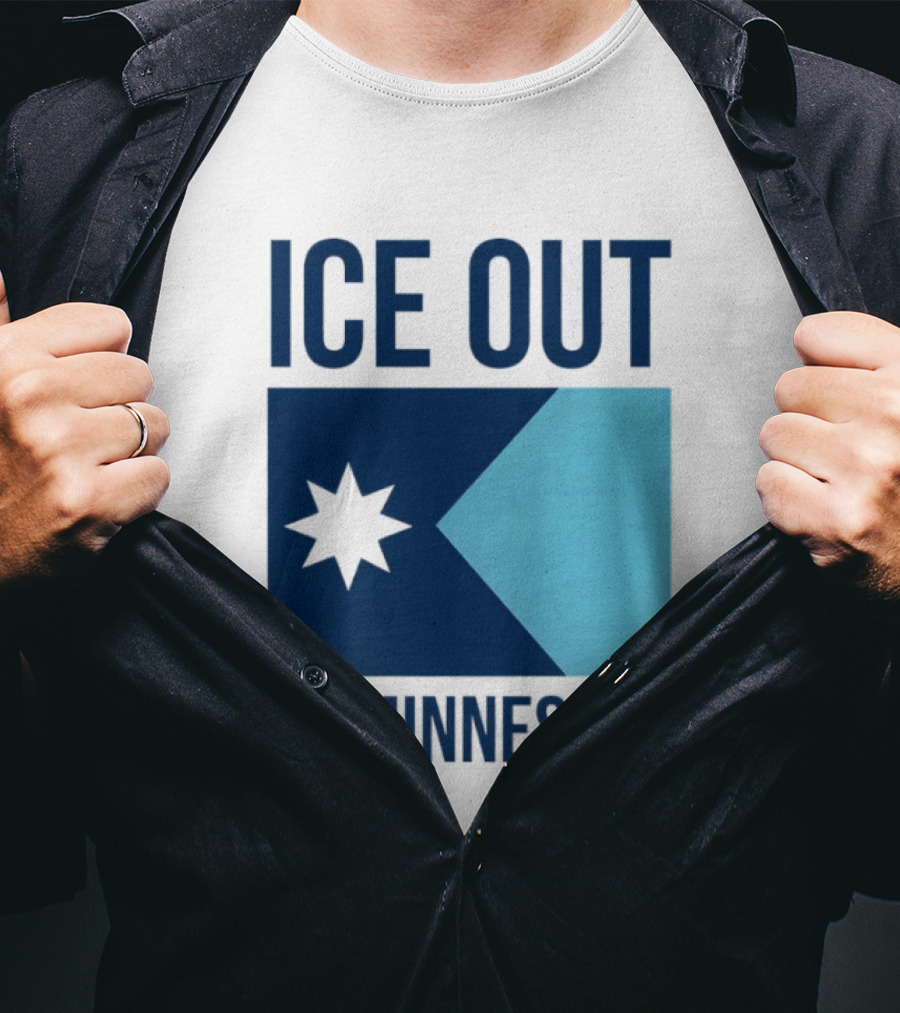 ICE Out Of Minnesota Star Flag T-Shirt
