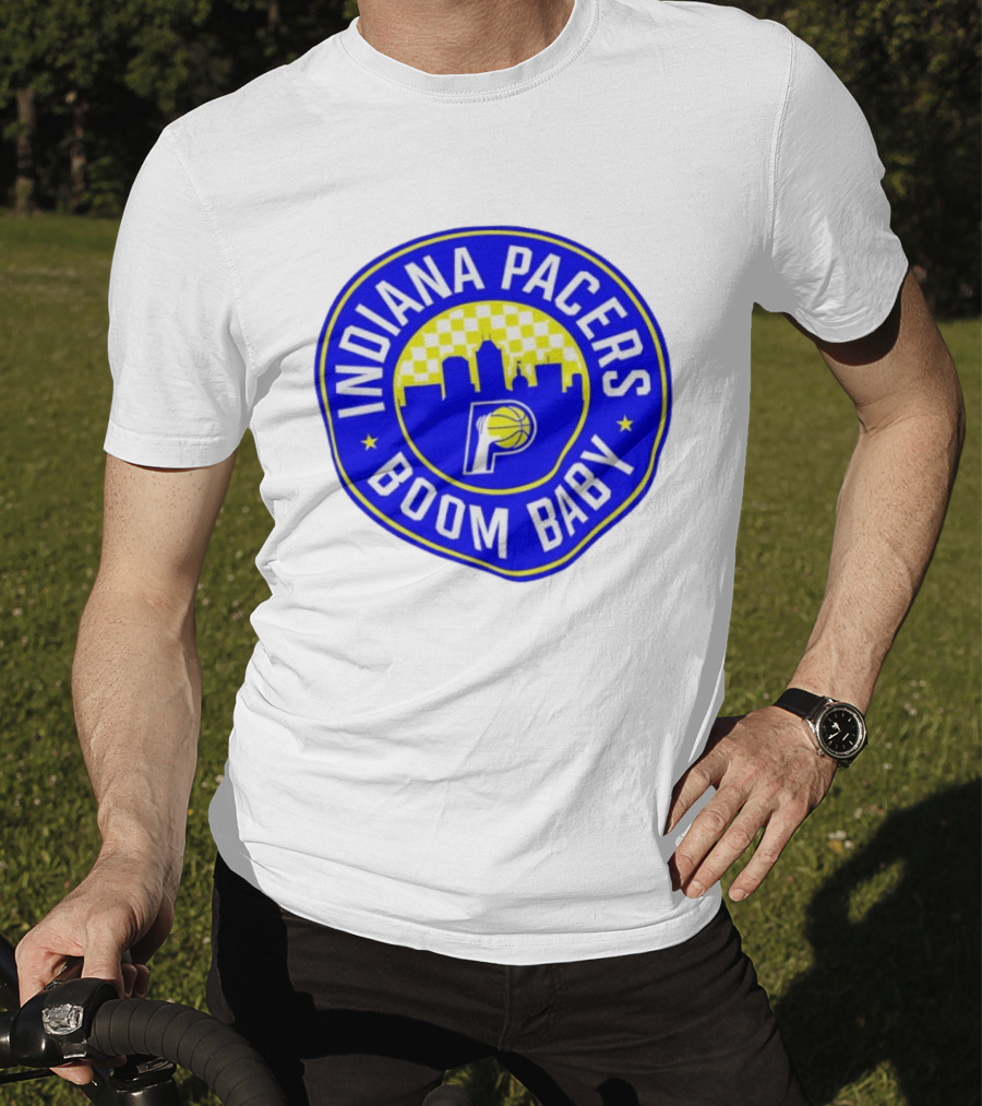 Indiana Pacers Boom Baby Skyline Basketball Team Circle T-Shirt