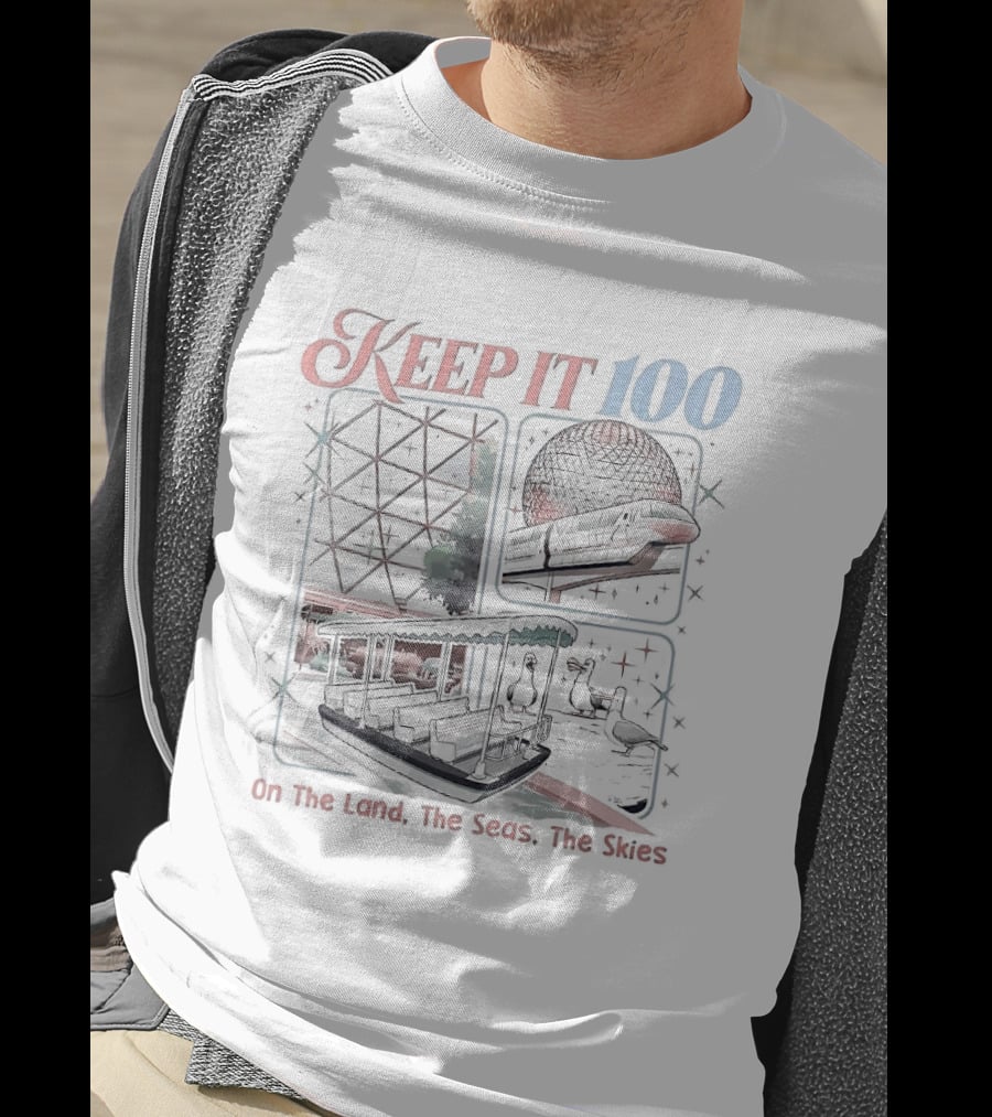 Keep It 100 On The Land The Seas The Skies Vintage Adventure T-Shirt