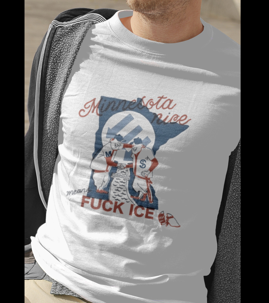 Minnesota Nice Means F*** Ice Hockey Skating Satire Team Spirit T-Shirt