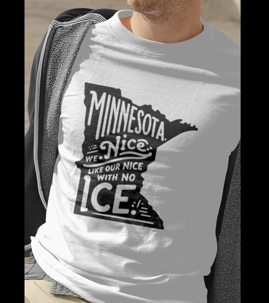 Minnesota Nice We Nice With No Ice State Map T-Shirt