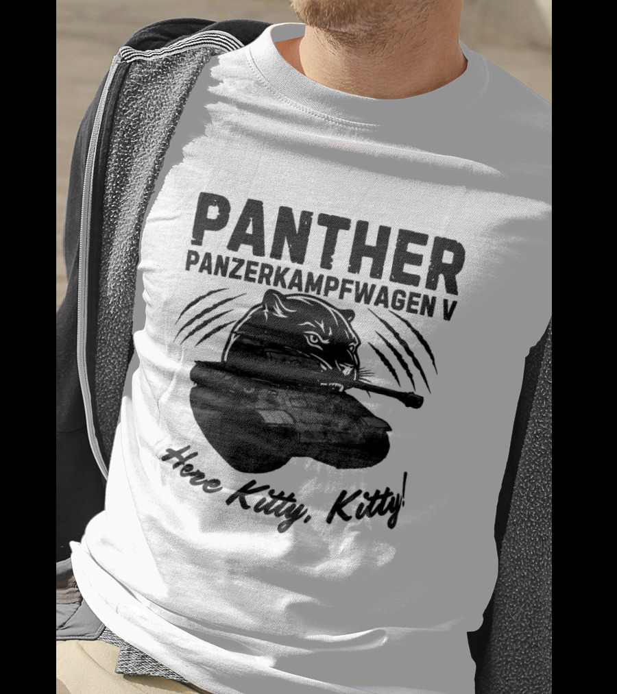 Panzerkampfwagen V Panther Tank Here Kitty Kitty T-Shirt