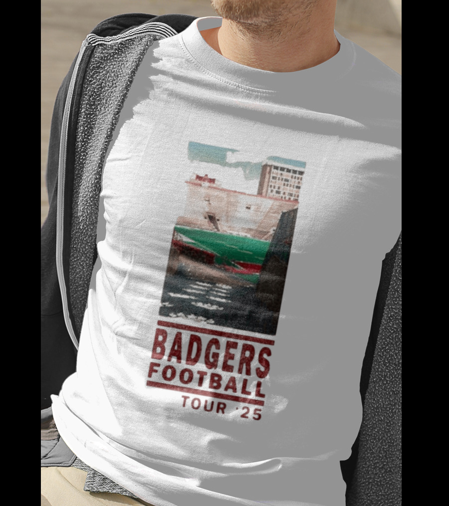 Badgers Football Tour 2025 Stadium Scene T-Shirt