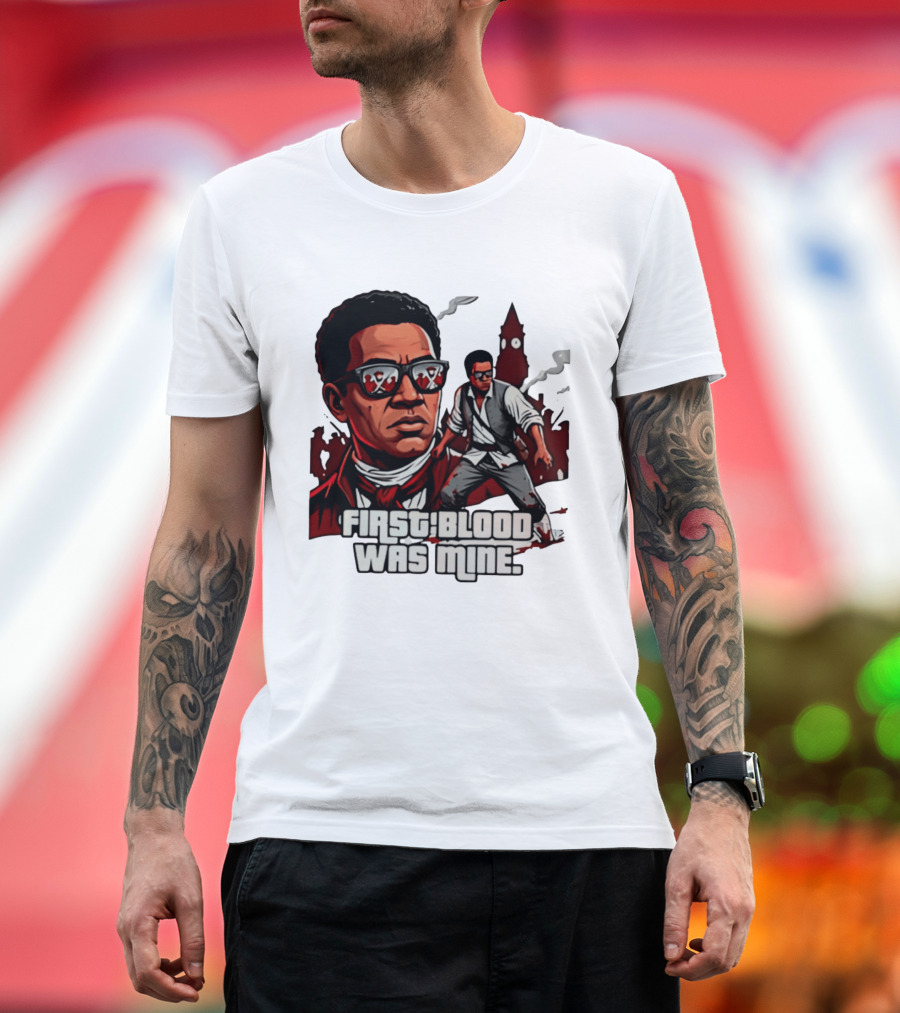 First Blood Was Mine Cool Character Action Scene T-Shirt