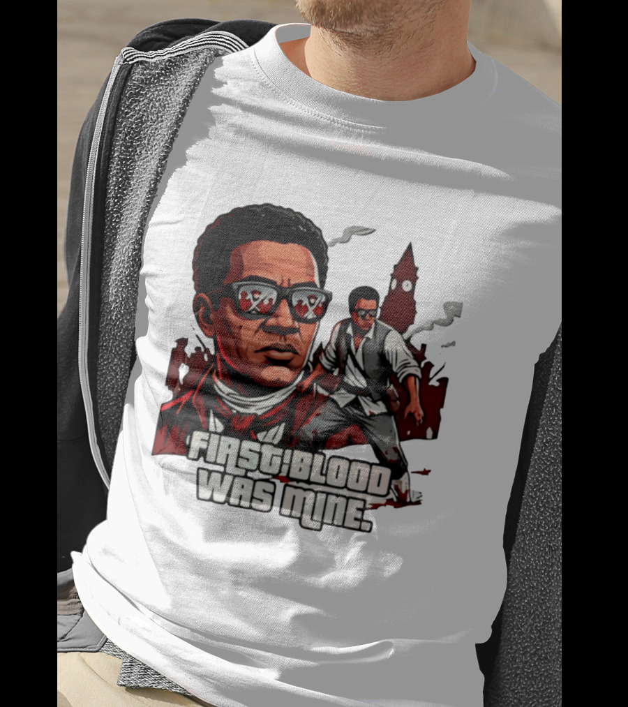 First Blood Was Mine Cool Character Action Scene T-Shirt