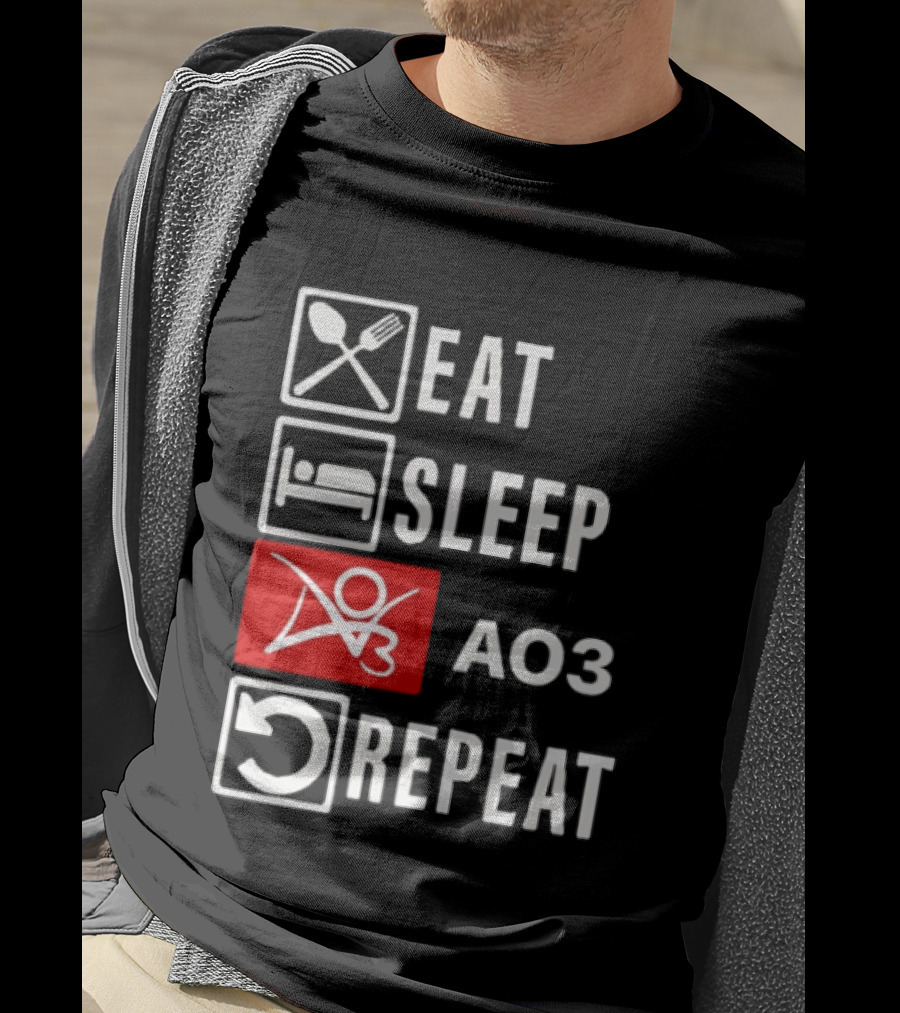 Eat Sleep AO3 Repeat Fanfiction Enthusiast Lifestyle T-Shirt
