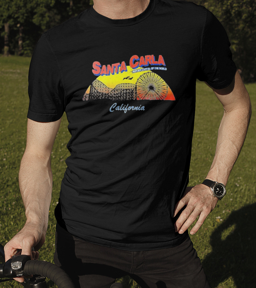 Santa Carla California Murder Capital Of The World Ferris Wheel And Roller Sunset T-Shirt