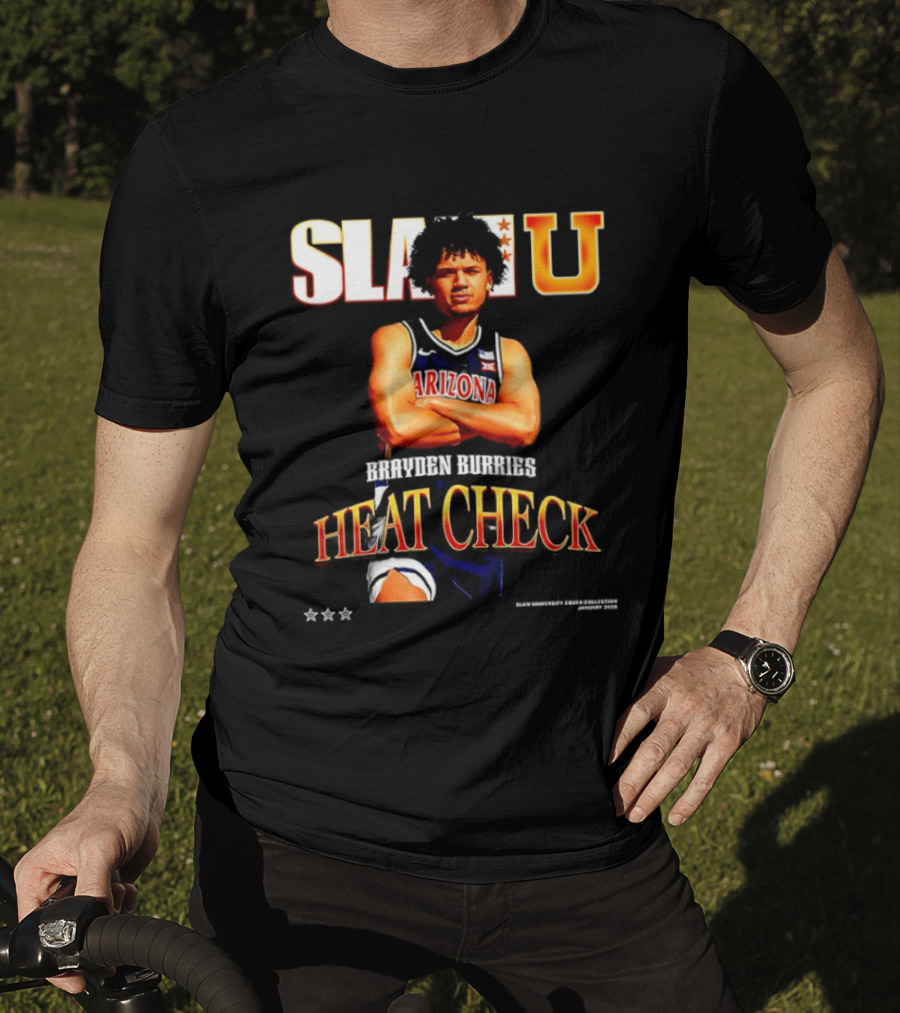 SlamU Brayden Burries Heat Check Arizona Basketball Star T-Shirt
