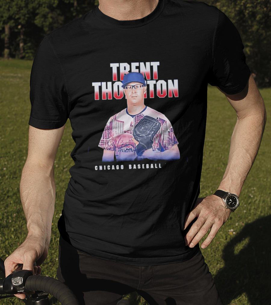 Trent Thornton Chicago Baseball Player Landmark Urban Skyline T-Shirt