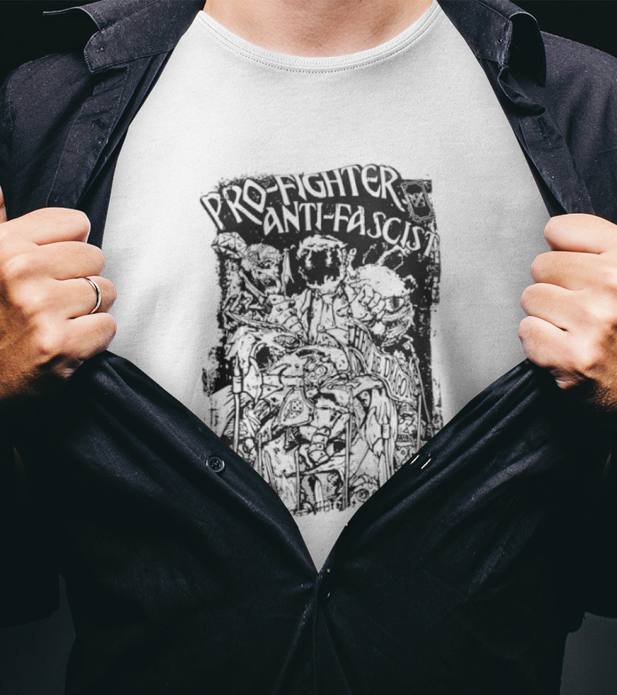 Pro Fighter Anti Fascist Here Be Dragon T-Shirt