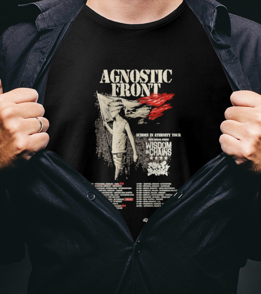 Agnostic Front European Echoes In Eternity Tour 2026 Punk Tour Dates T-Shirt