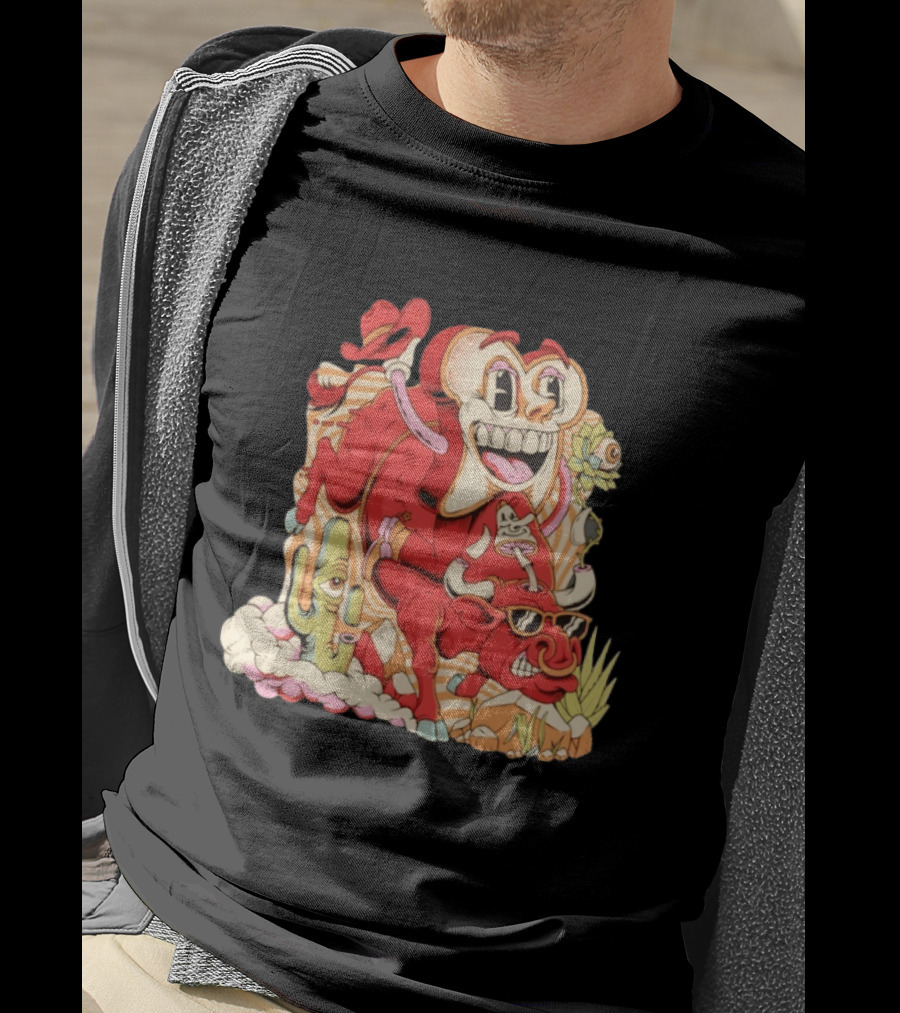 Daily Bread Texas Toast Surreal Cow Cactus Adventure T-Shirt