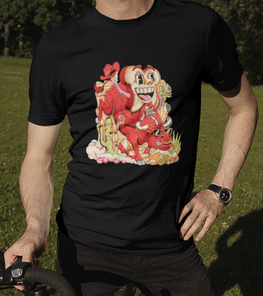 Daily Bread Texas Toast Surreal Cow Cactus Adventure T-Shirt