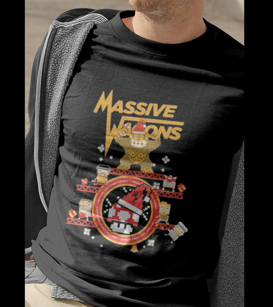 Massive Wagons 8bit Xmas Christmas Festive Donkey Kong T-Shirt
