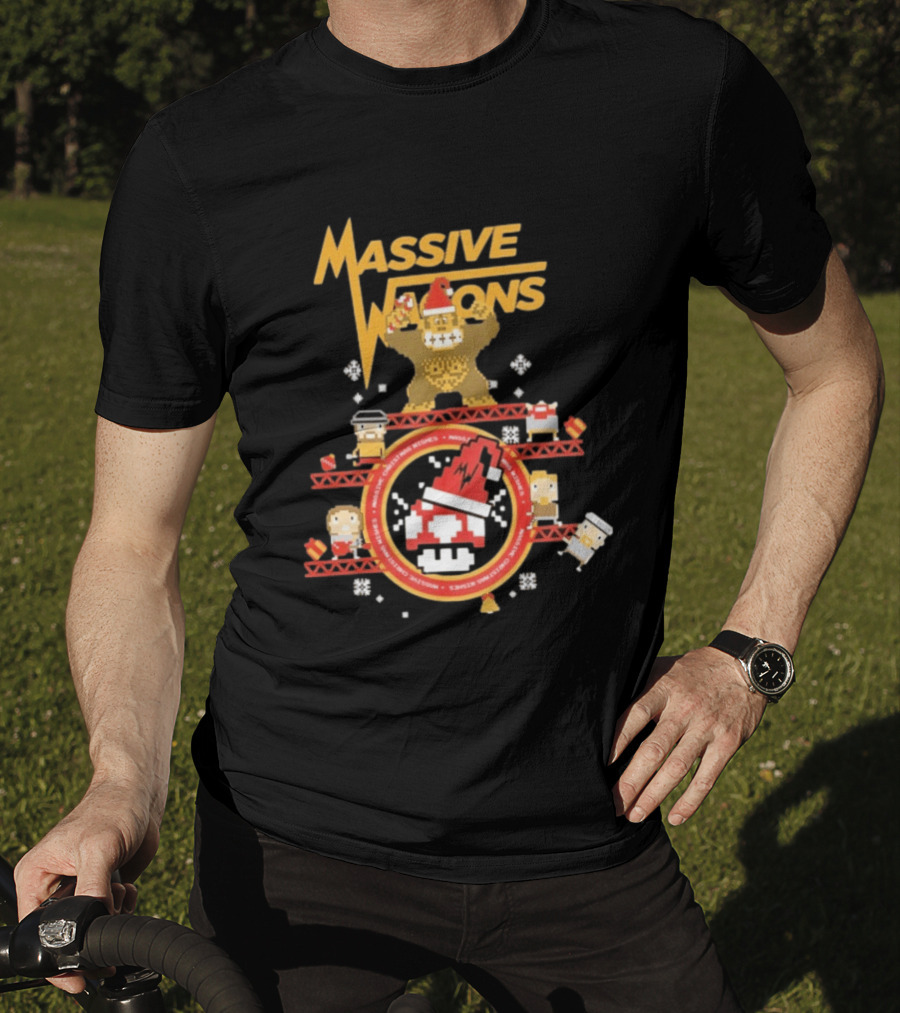 Massive Wagons 8bit Xmas Christmas Festive Donkey Kong T-Shirt