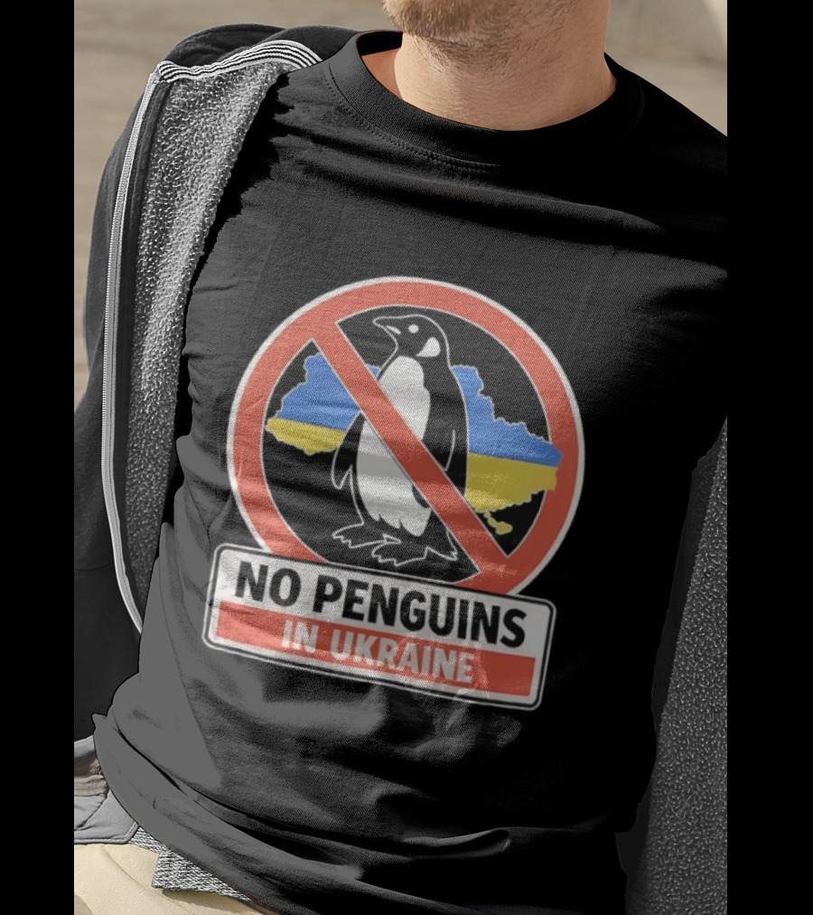 No Penguins In Ukraine Map Outline And Sign T-Shirt