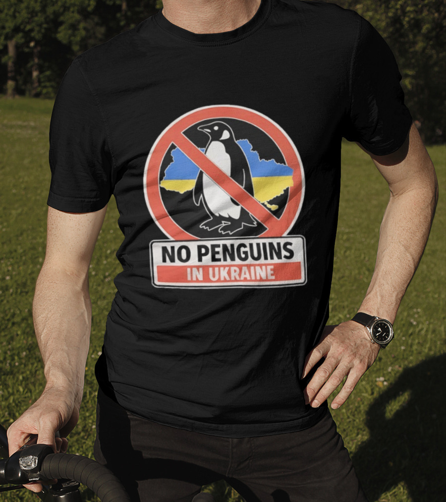 No Penguins In Ukraine Map Outline And Sign T-Shirt