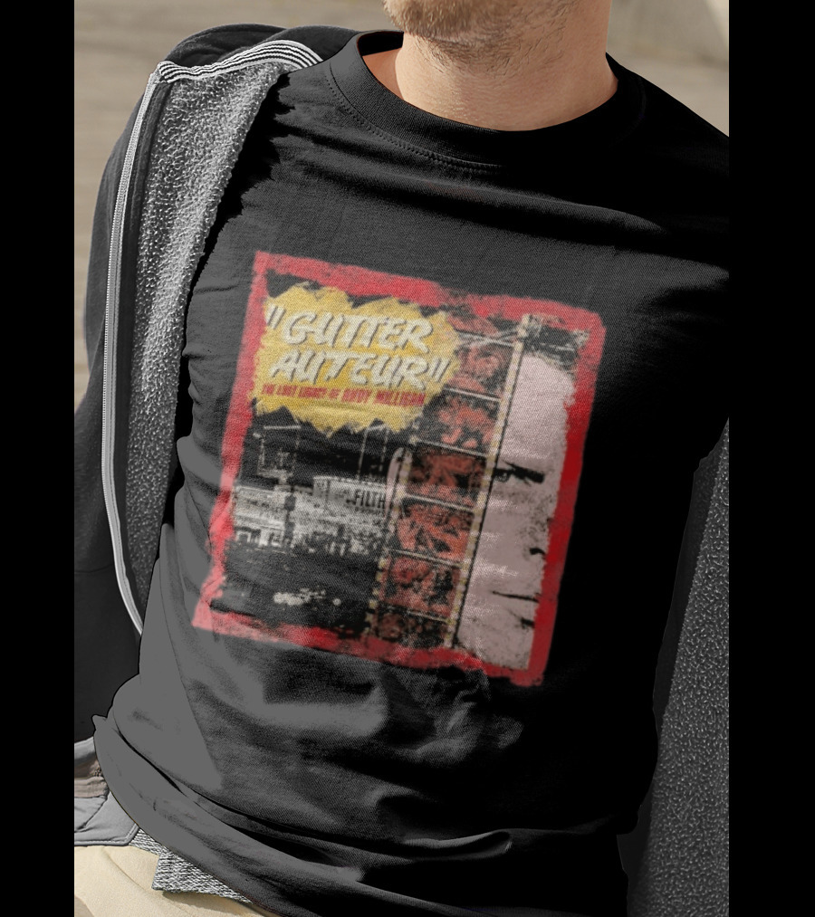 Gutter Auteur The Lost Legacy Of Andy Miligan Filmmaker Tribute With Vintage Film Strip And Urban Nightlife T-Shirt