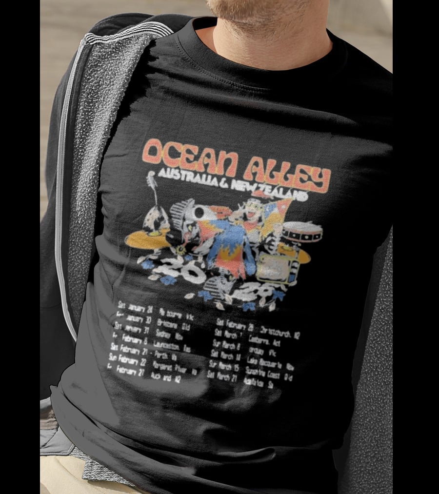 Ocean Alley Australia & New Zealand 2026 Tour Dates Music Band T-Shirt
