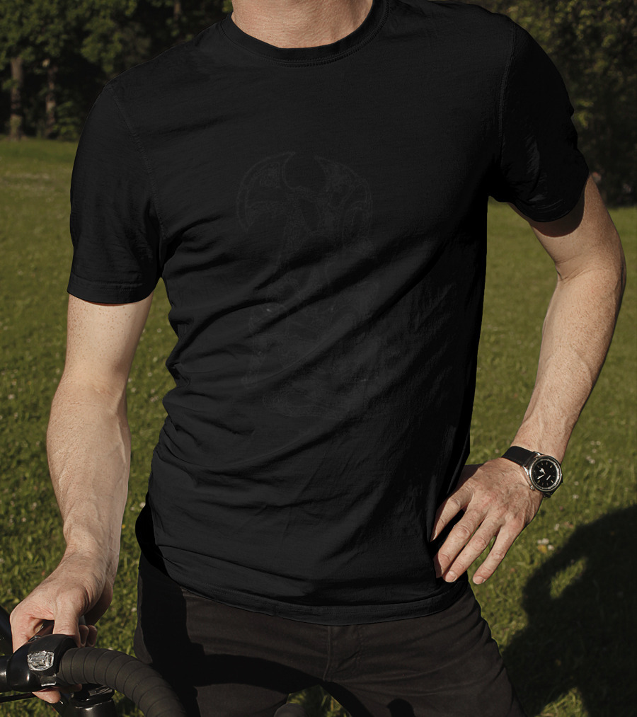 Half Evil Kevin Mejia Axe Wielding Figure T-Shirt