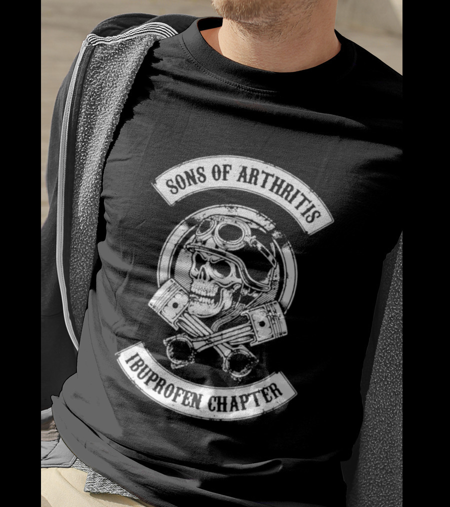 Sons Of Arthritis Ibuprofen Chapter Skull Crossbones T-Shirt